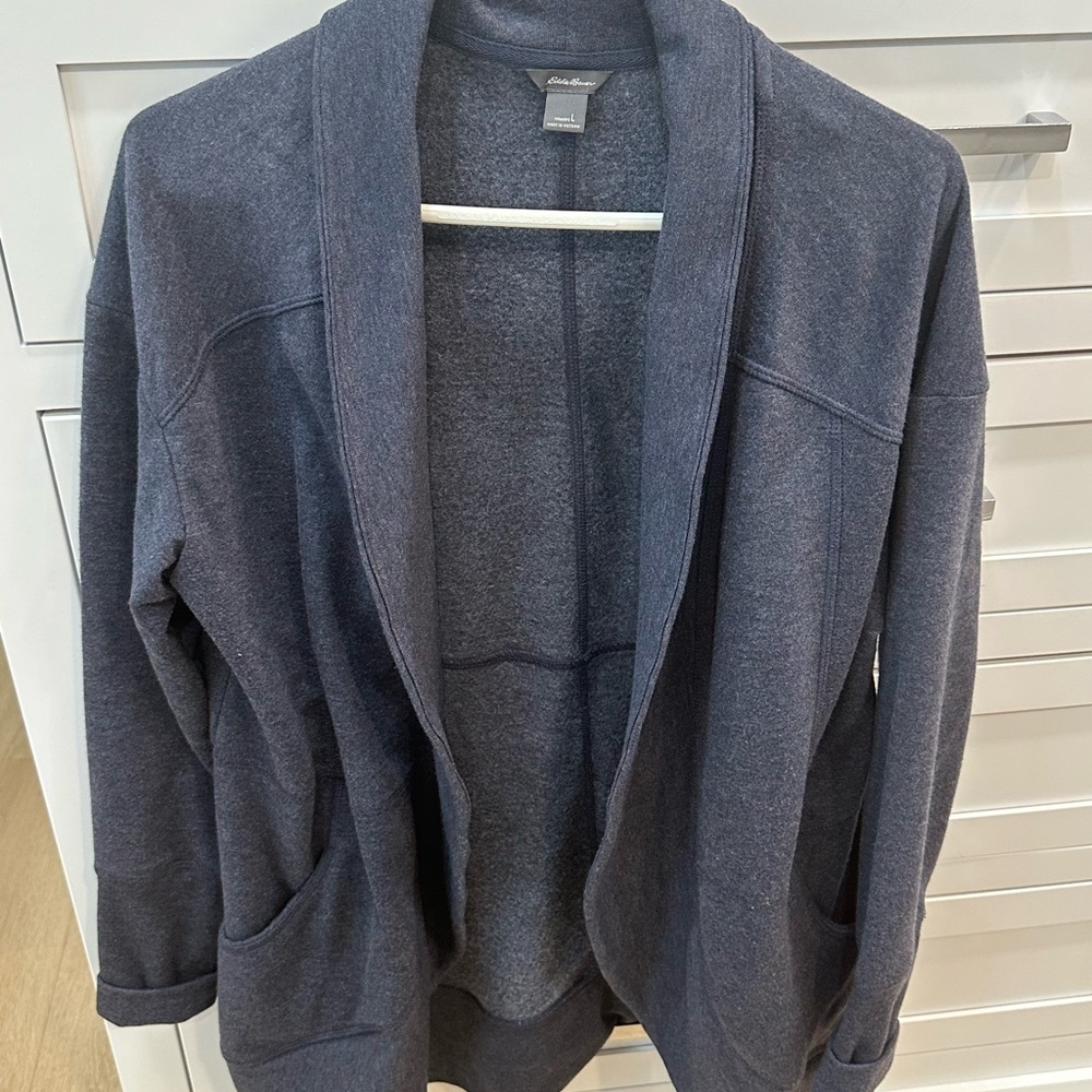 Eddie Bauer Navy Open-Front Cardigan
